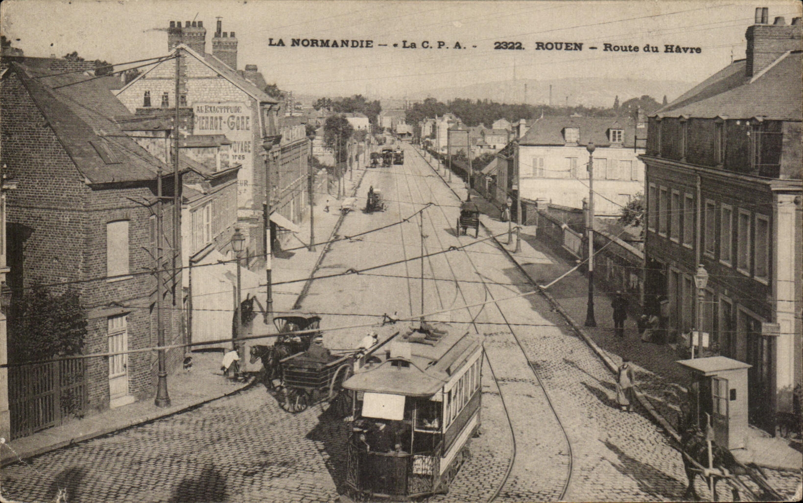 CPA La Normandie Rouen Route du Havre
