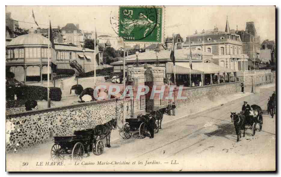 CPA Le Havre Le Casino Marie Christine et les Jardins