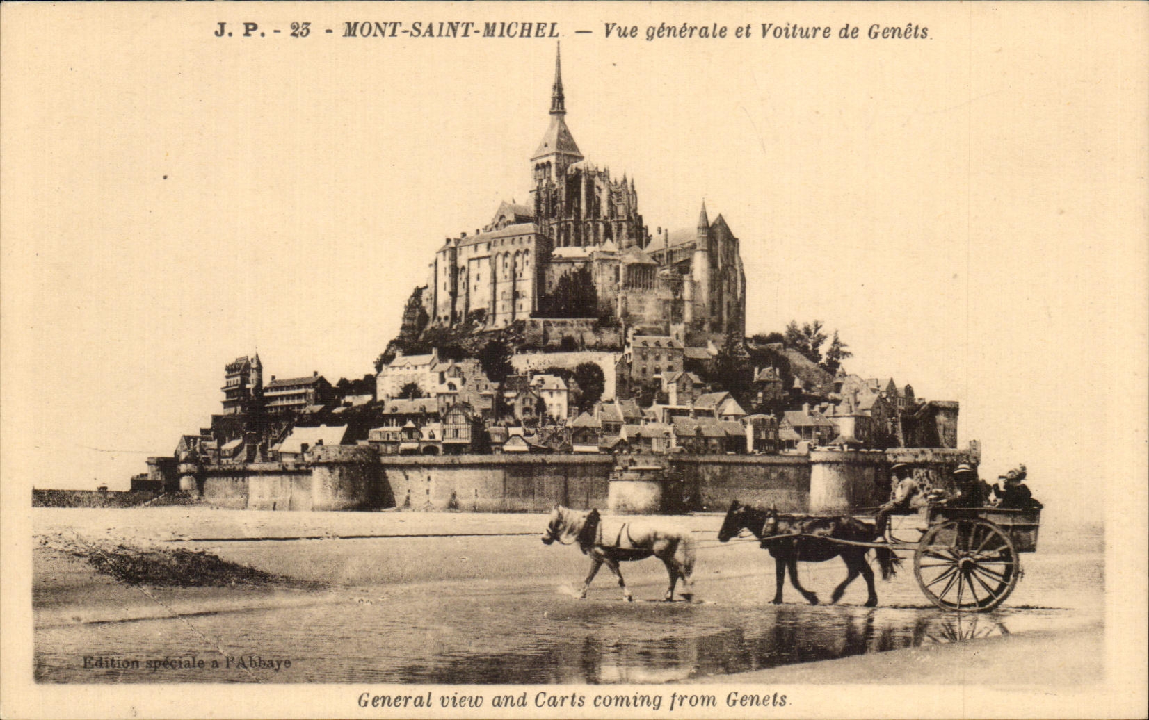 Mont-Saint-Michel — Allgemeiner Blick und Genêt-Kutsche — J.P. - 25 — Sonderausgabe in der Abtei