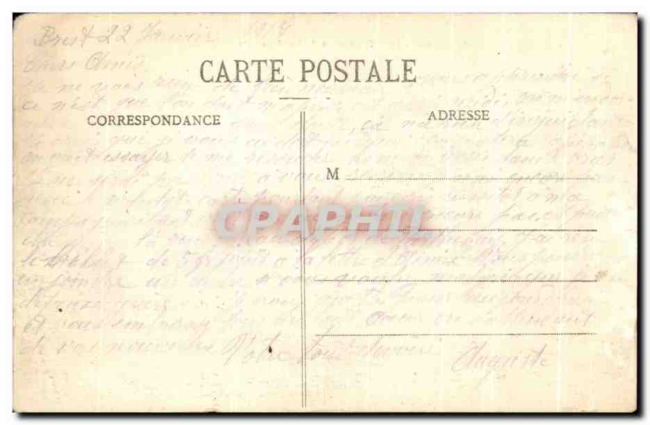 CPA Brest Avenue Amiral Reveillere — Rückseite