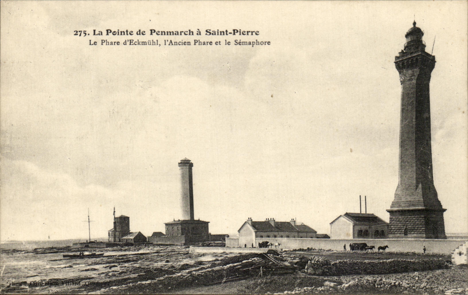 CPA La Pointe de Penmarch a saint Pierre Le Phare d'Eckmuhl l'Ancien Phare et le Semaphore