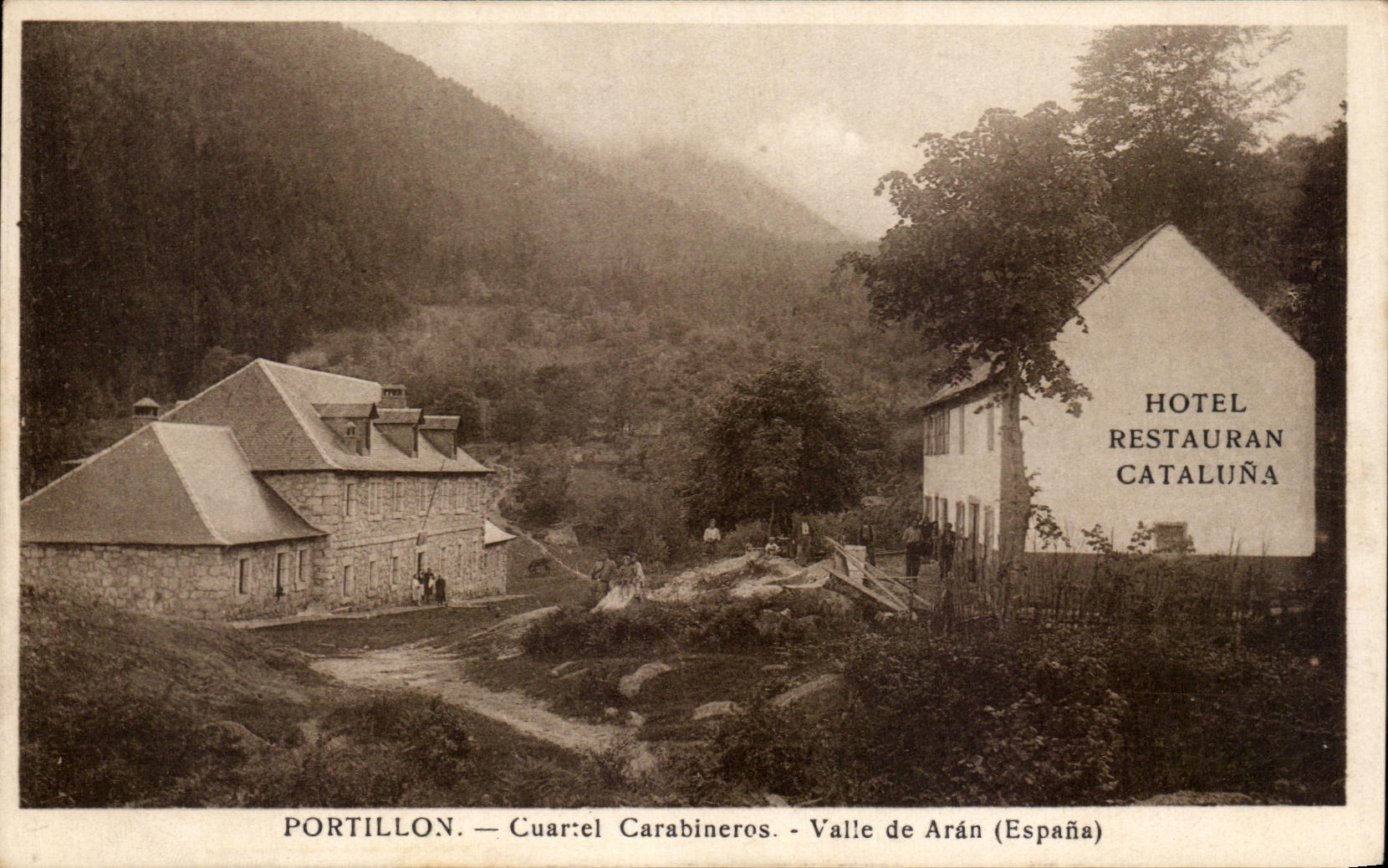 CPA Portillon Cuarrel Carabineros Valle de Arain