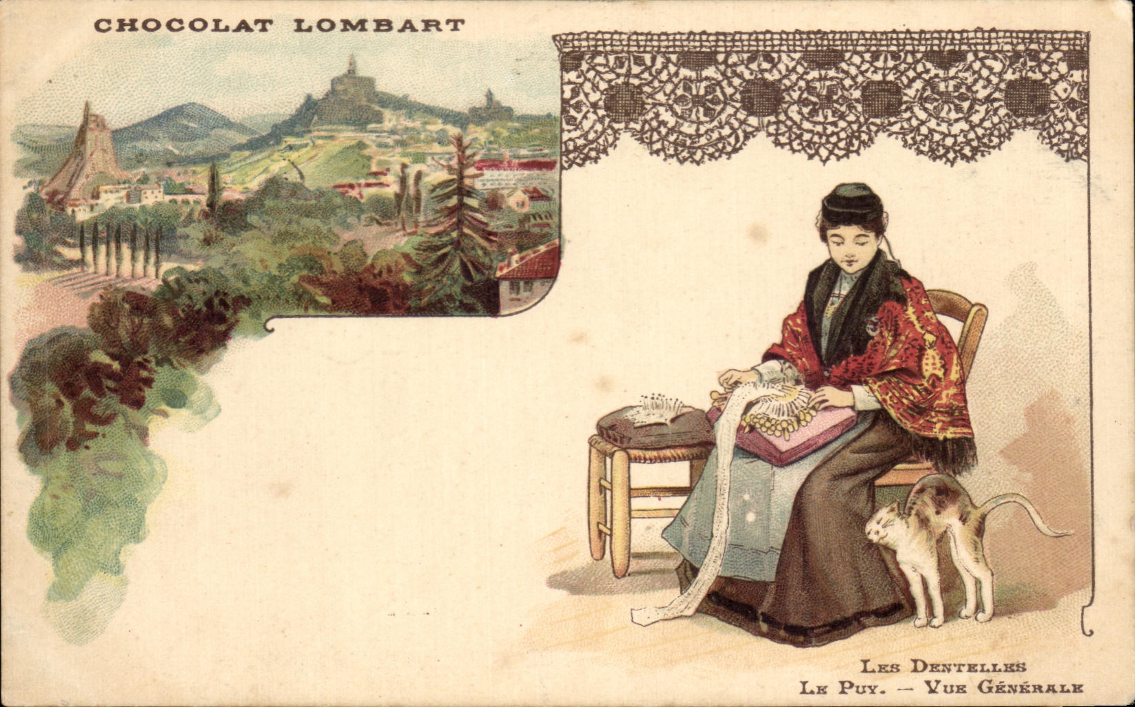 Les Dentelles — Vue Générale — Le Puy — Chocolat Lombart