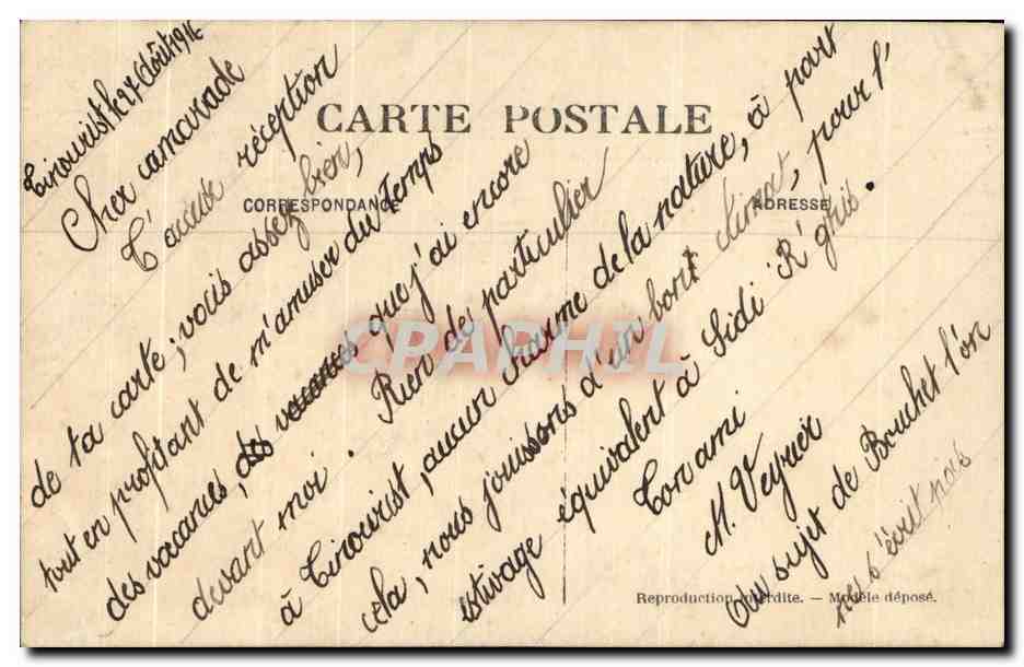 CPA Ain Beida L'Eglise — Verso