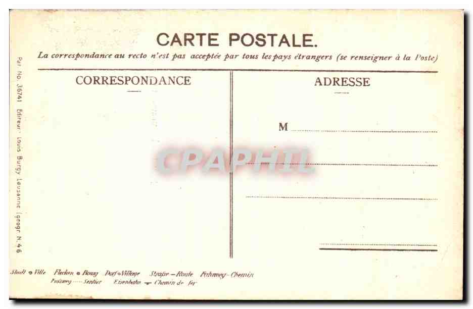 CPA Neuchatel Monument National — Verso