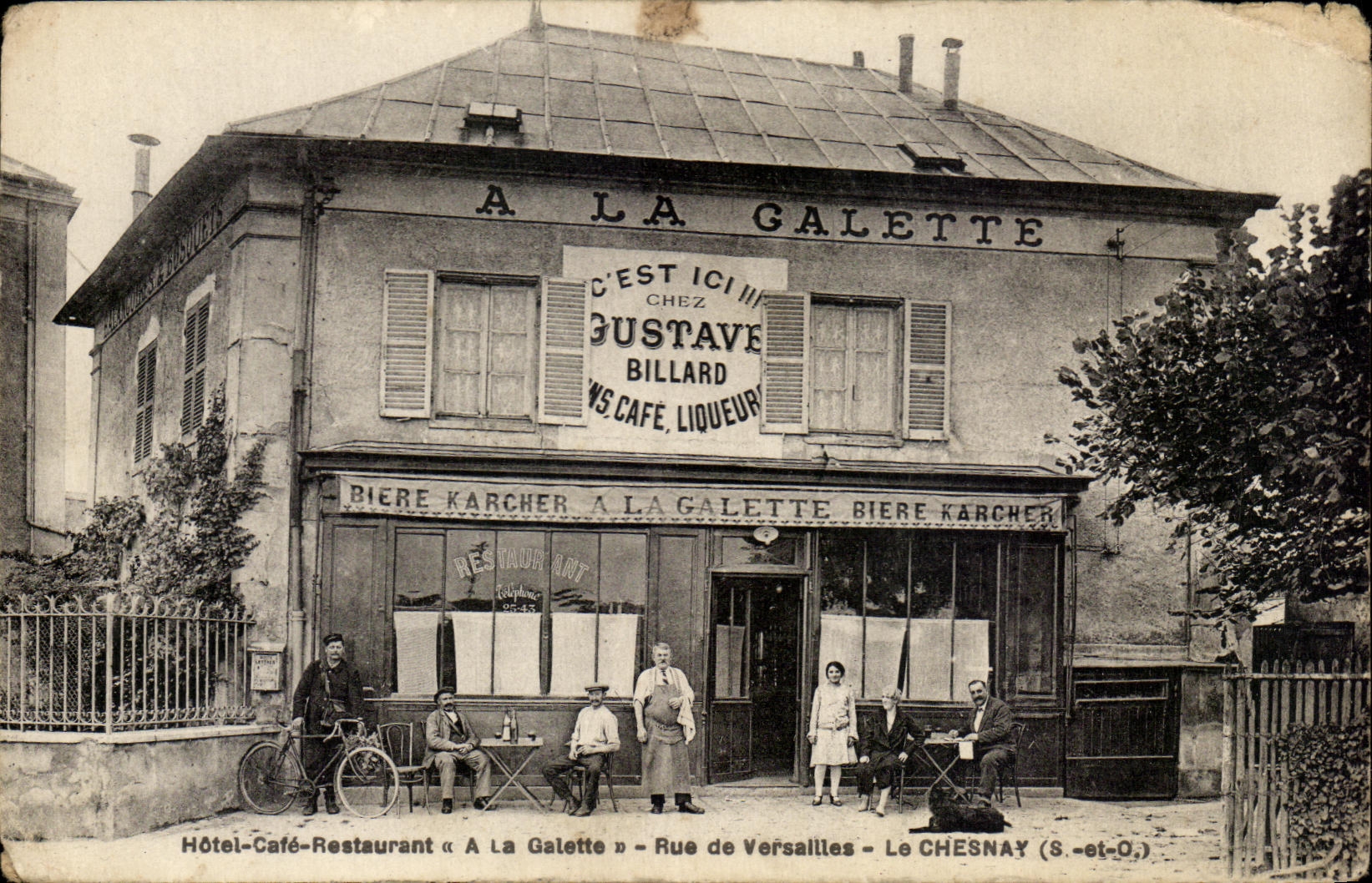 CPA Hotel Cafe Restaurant A La Galette Rue de Versailles Le Chesnay