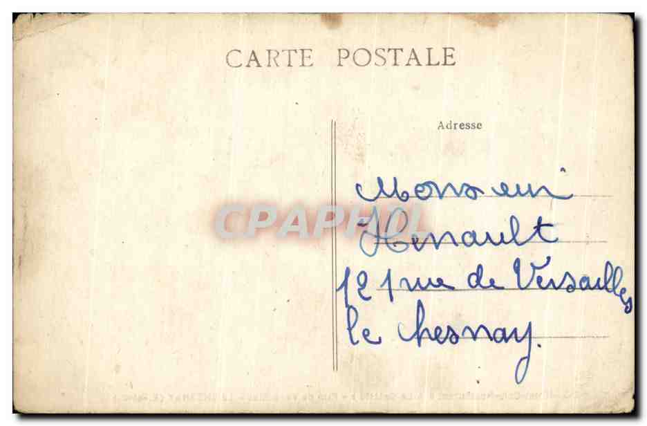 CPA Hotel Cafe Restaurant A La Galette Rue de Versailles Le Chesnay — Back