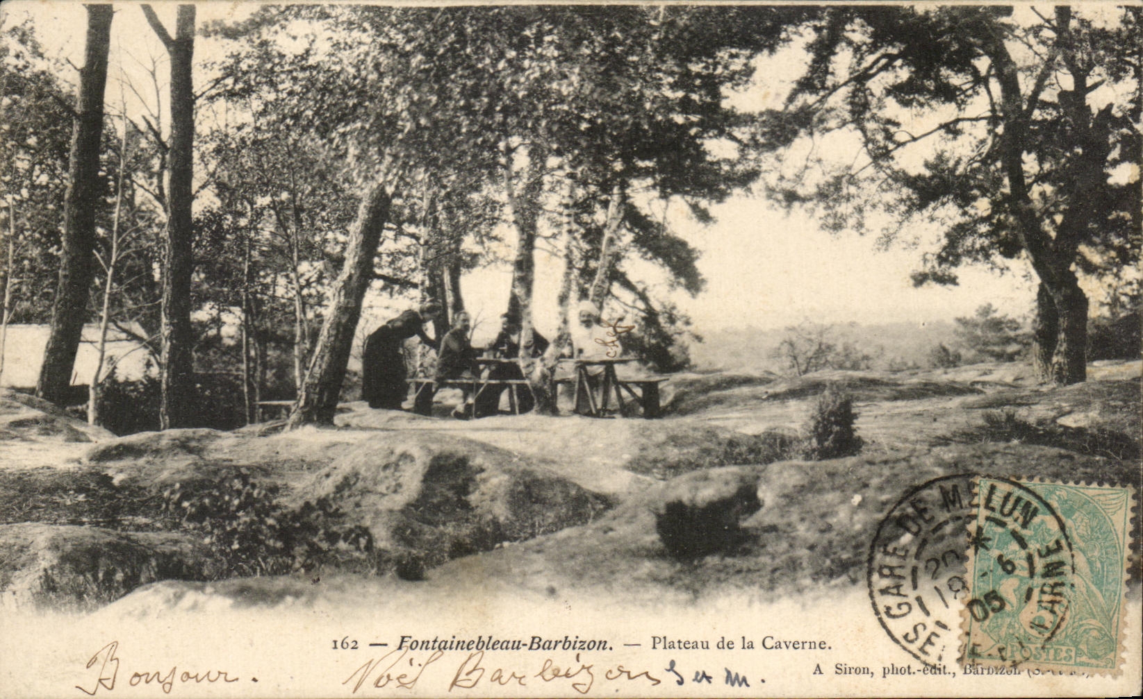 Fontainebleau-Barbizon — Plateau de la Caverne — A. Siron, phot.-édit., Barbizon (Série 162)