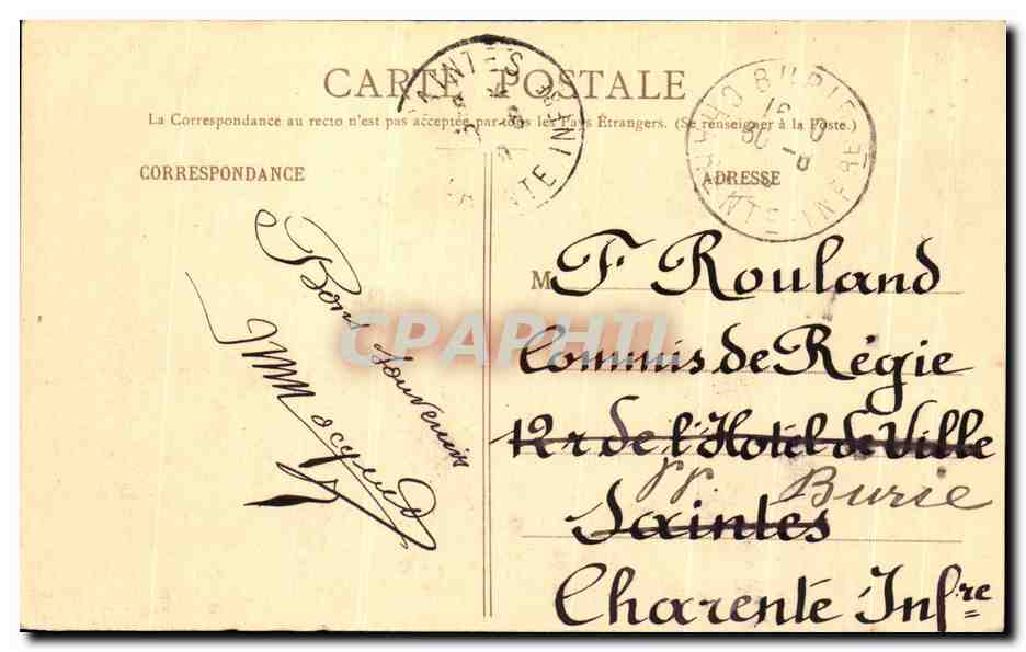 CPA Pontoise Place Du Bucherel Chateau Hotel Dieu — Back