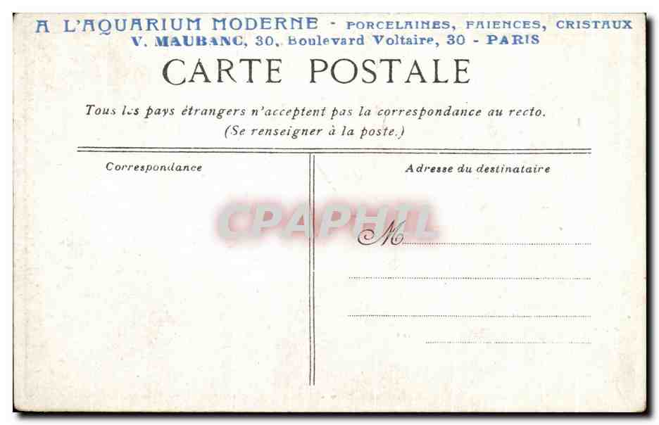 Bois de Boulogne - Derrière le Moulin de Longchamp — éditeur V. Maubanc, n°19 — Verso