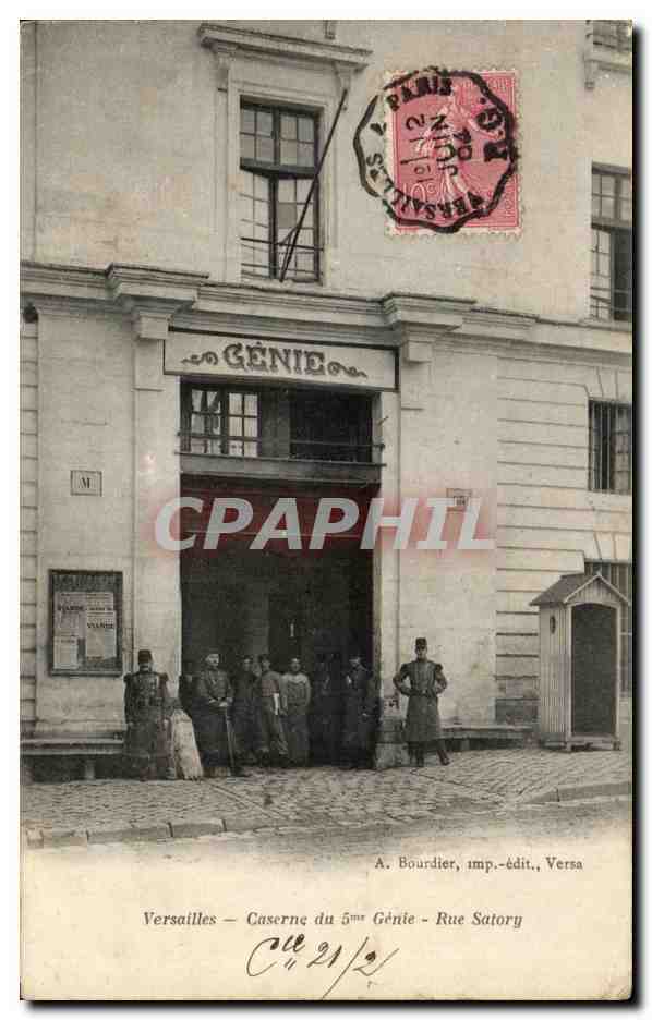 CPA Versailles Caserne du 5eme Genie Rue Satory Militaria