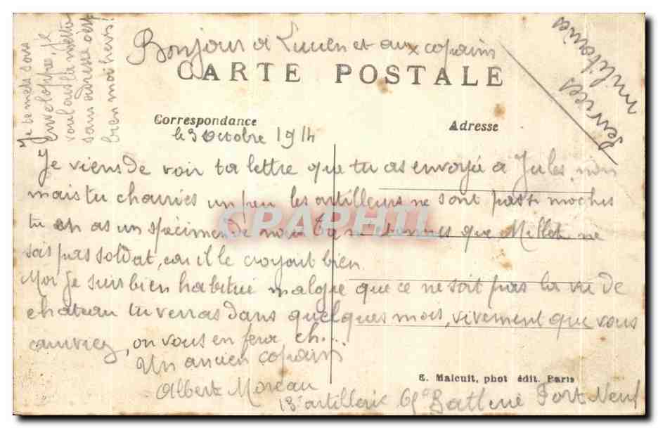CPA Vincennes Vue de l'interieur du Fort Prise de la Porte du Bois — Verso