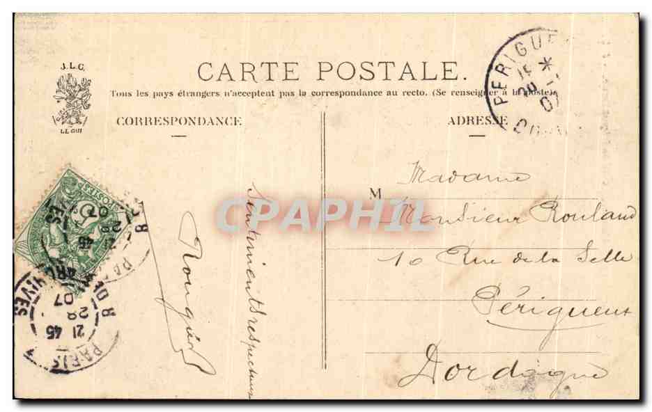 CPA Paris Monument de la Republique Lion — Verso