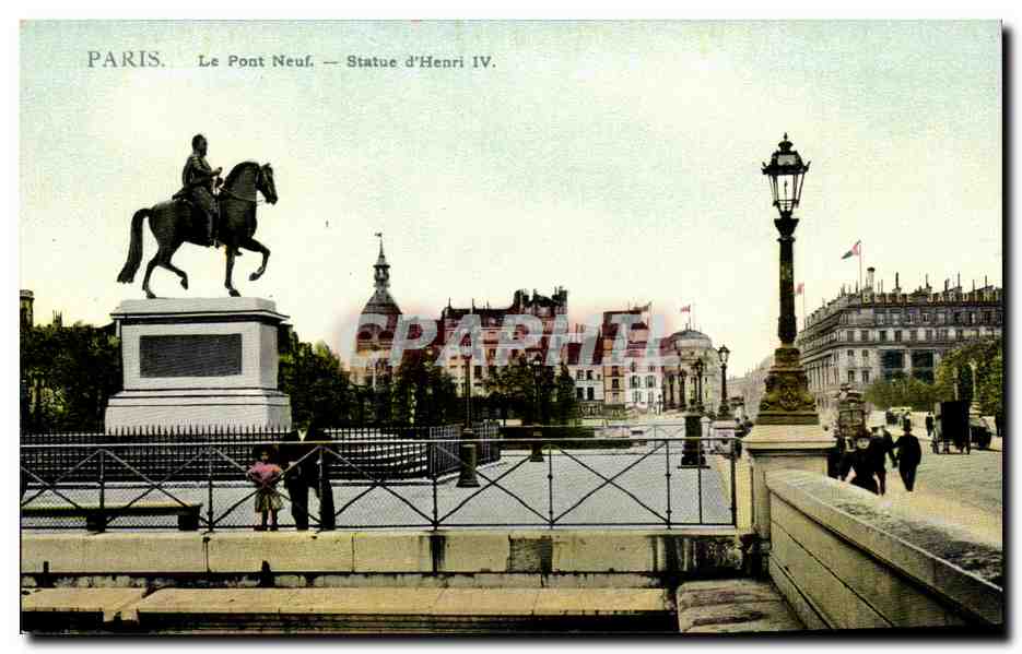 CPA Paris Le Pont Neuf Statue d'Henri IV