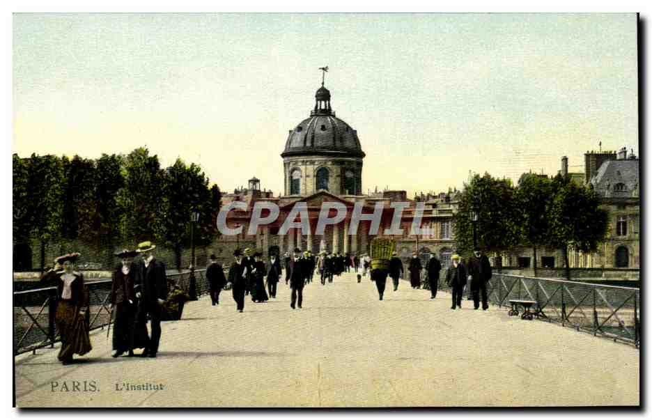 CPA Paris L'institut (carte toilee)