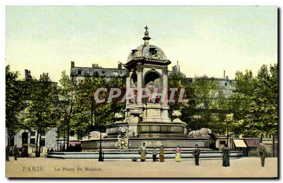 CPA Paris la Place st Sulpice (carte toilee)