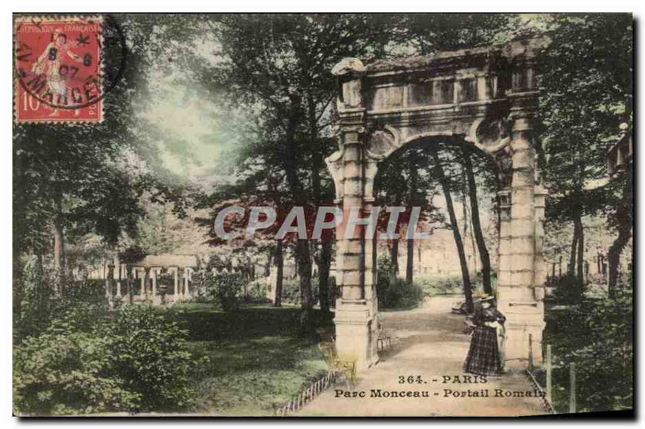 CPA Paris Parc Monceau Portail Romain