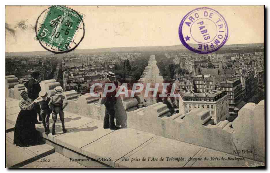 CPA Paris Vue prise de l'Arc de Triomphe Avenue du Bois de Boulogne