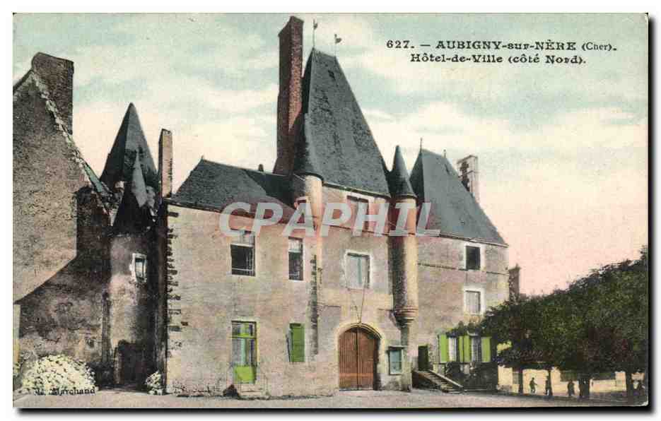 Aubigny-sur-Nère (Cher) — Hôtel-de-Ville (côté Nord) — Blanchard, n° 627
