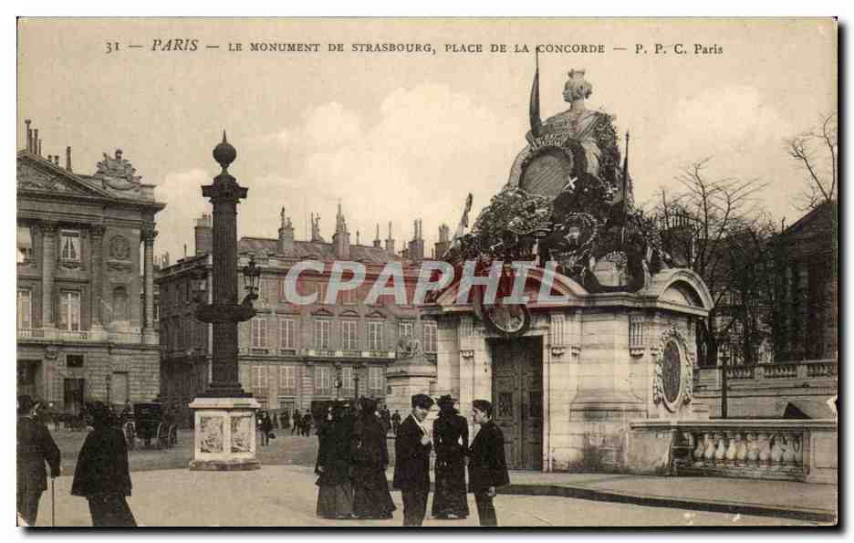 Paris — Le Monument de Strasbourg, Place de la Concorde — P. P. C. Paris