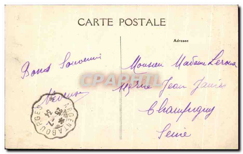 CPA Aubigny Vielle Maison Rue Du Bourg Coutant — Rückseite