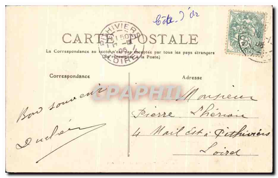 CPA Arnay Ie Duc Place President Carnot — Rückseite