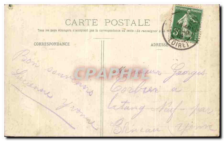 CPA Gien Eglise St pierre et esplanade du chateau — Rückseite