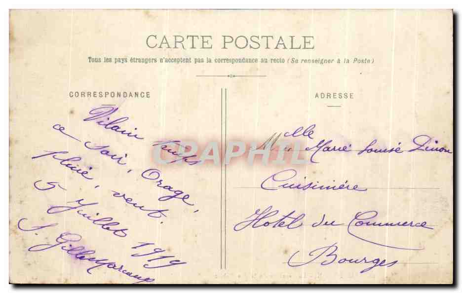 CPA Bordeaux La Terrasse du Jardin Public Enfants — Verso