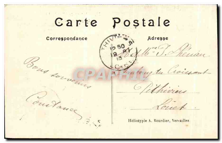 CPA Chateau de Chantilly Le pain Aux Carpes — Rückseite