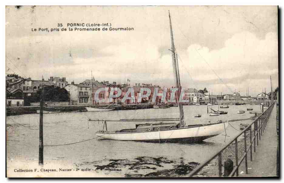 CPA Pornic Le port pris De La Promenade De Gourmalon Bateau