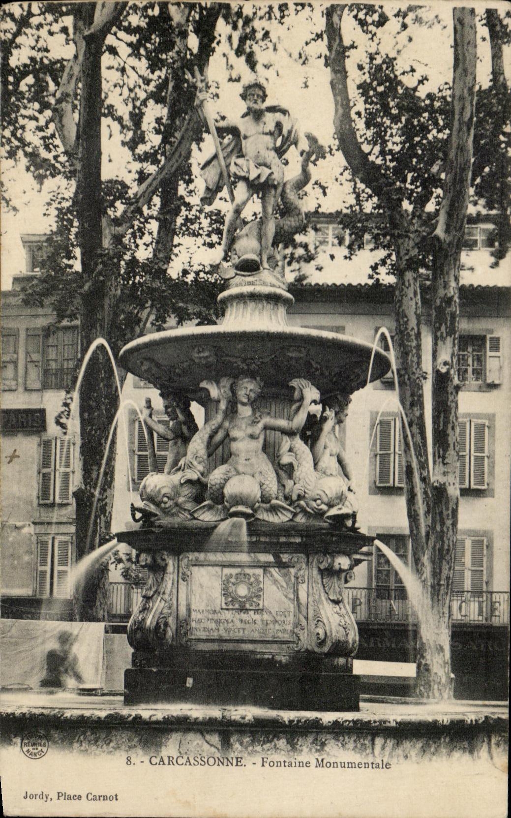 CPA Carcassonne Foutaine Monumentale