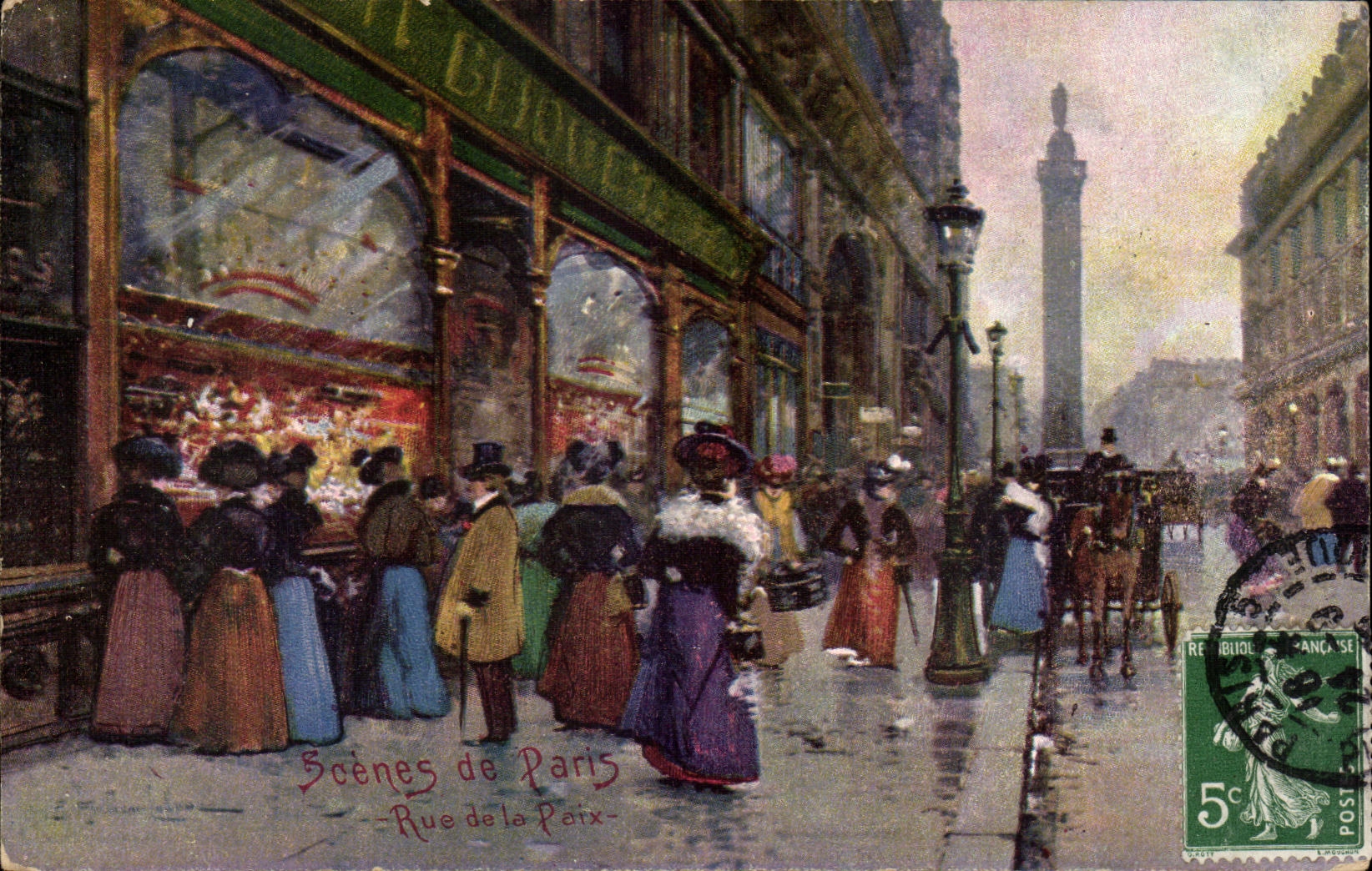 CPA Scenes De Paris Rue De La Paix