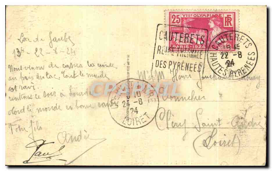 Cauterets - Le Lac de Gaube — éditeur inconnu, n° 81 — Rückseite