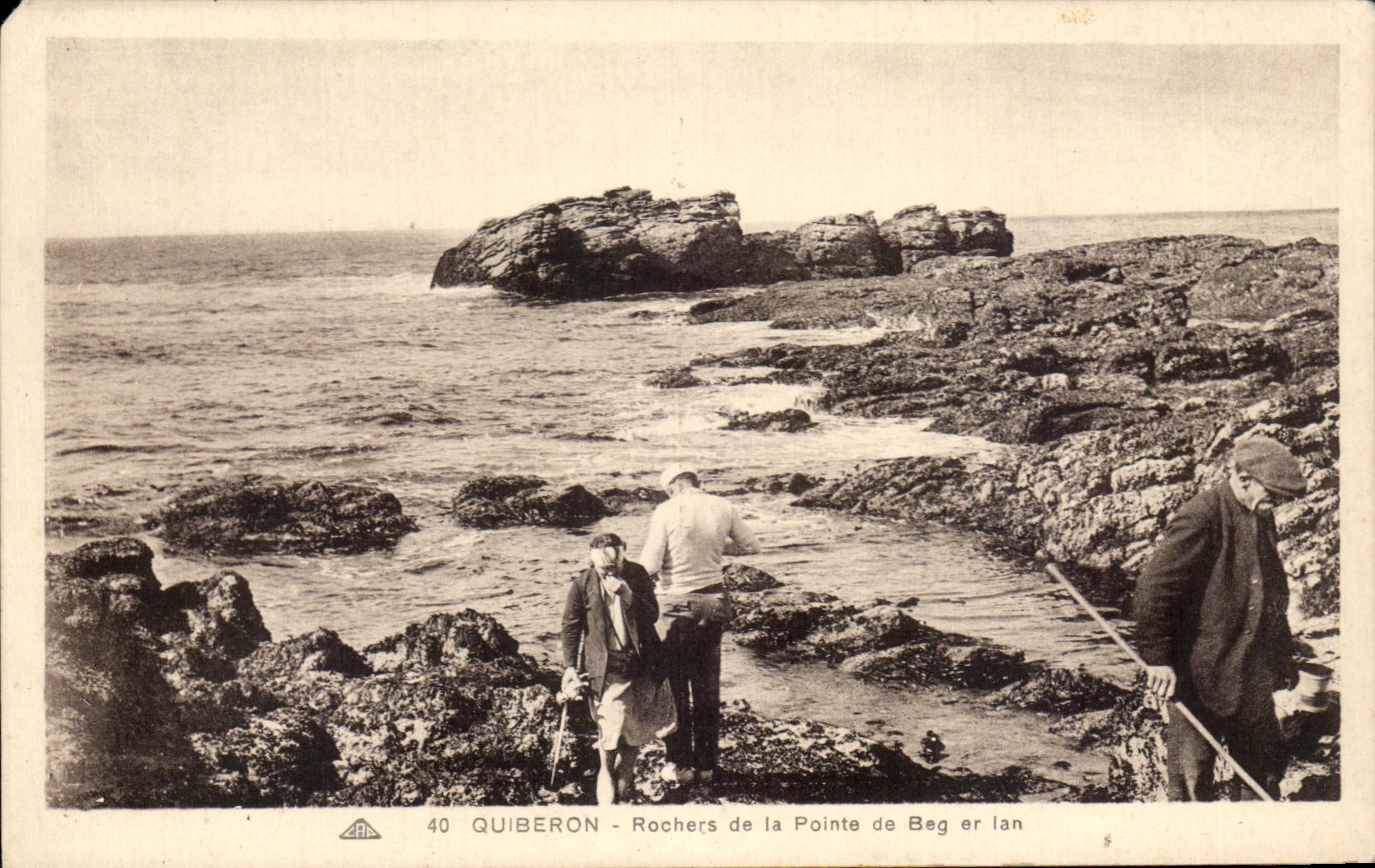 CPA Quiberon Rochers De La Pointe De Beg Er Lan