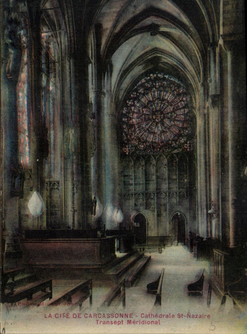 CPA La Cite De Carcassonne Cathedrale St Nazaire Transept Meridional