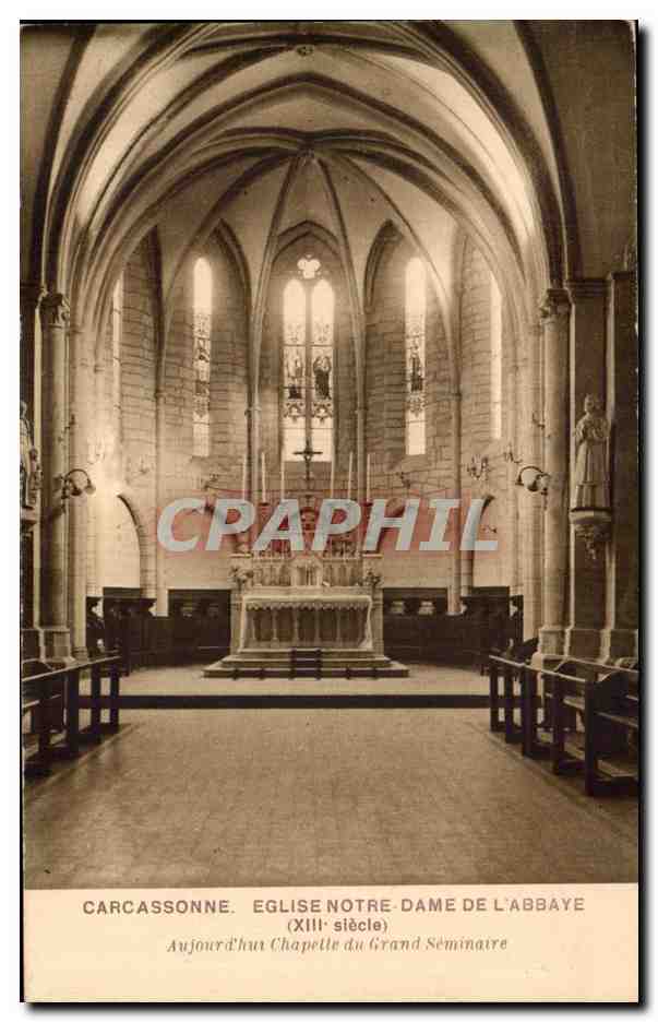 CPA Carcassonne Eglise Notre Dame De L'Abbaye
