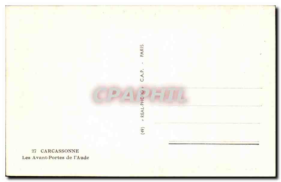 CPA Carcassonne Les Avant Portes de I'Aude — Verso