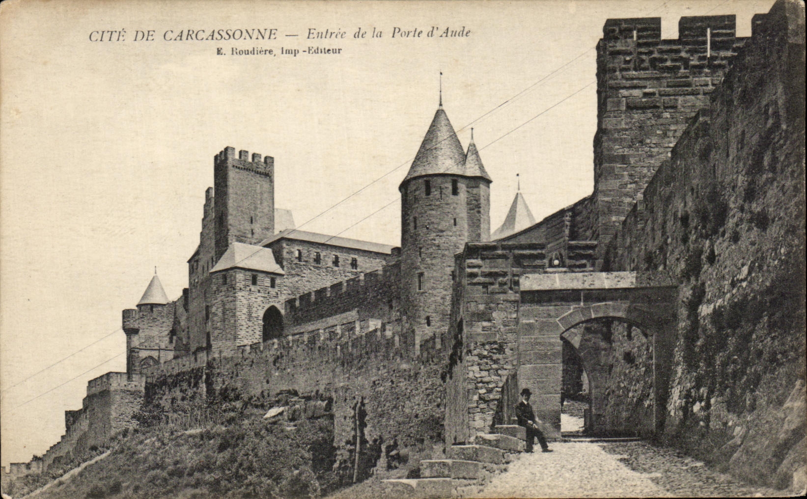 CPA Cite De Carcassonne Entree de la Porte d'Aude