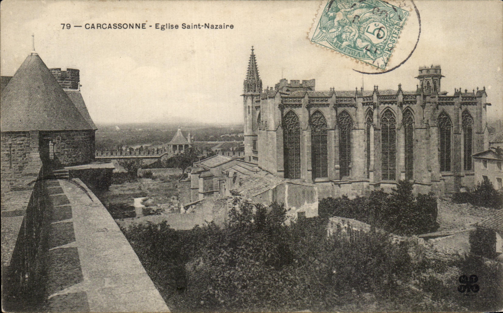 CPA Carcassonne Eglise Saint Nazaire