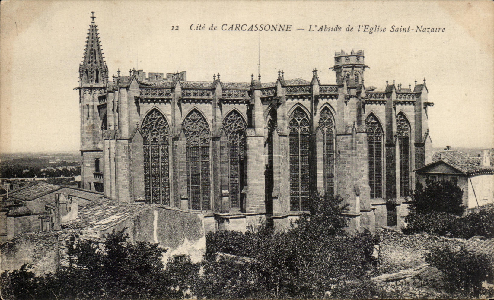 CPA Cite de Carcassonne L'Abside de I'Eglise Saint Nazaire