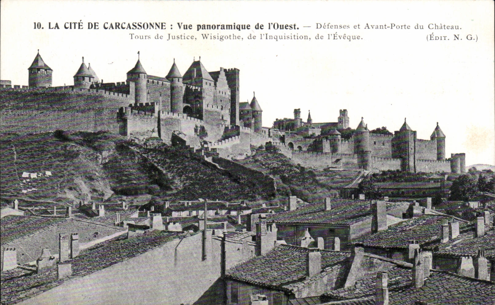 CPA La Cite De Carcassonne Vue panoramique de I'Ouest
