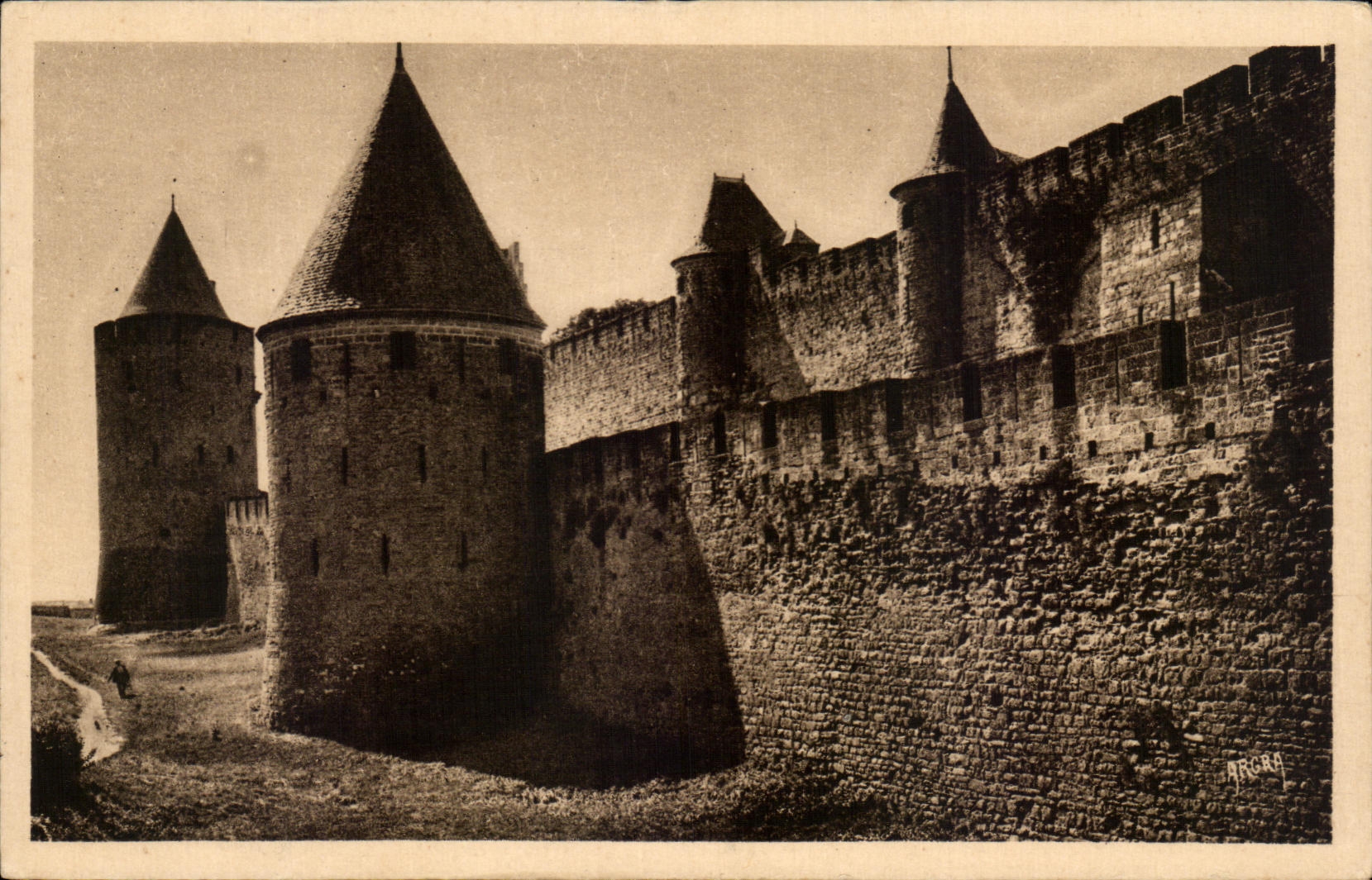CPA Carcassonne Fortifications exterieures