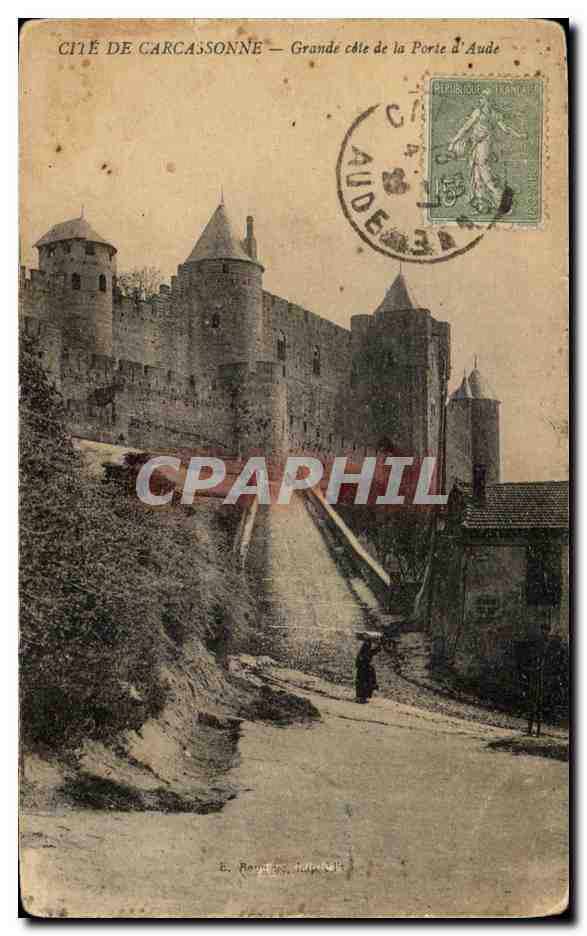 CPA Carcassonne De Grande Cote de la Porte d'Aude