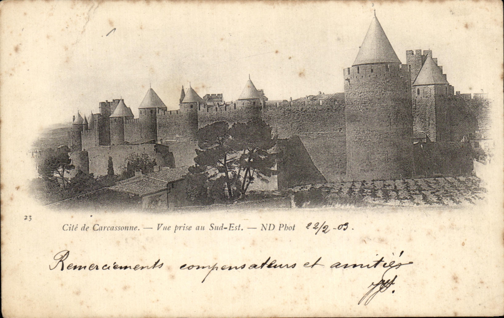 CPA Carcassonne Cite de Vue Prise au Sud Est
