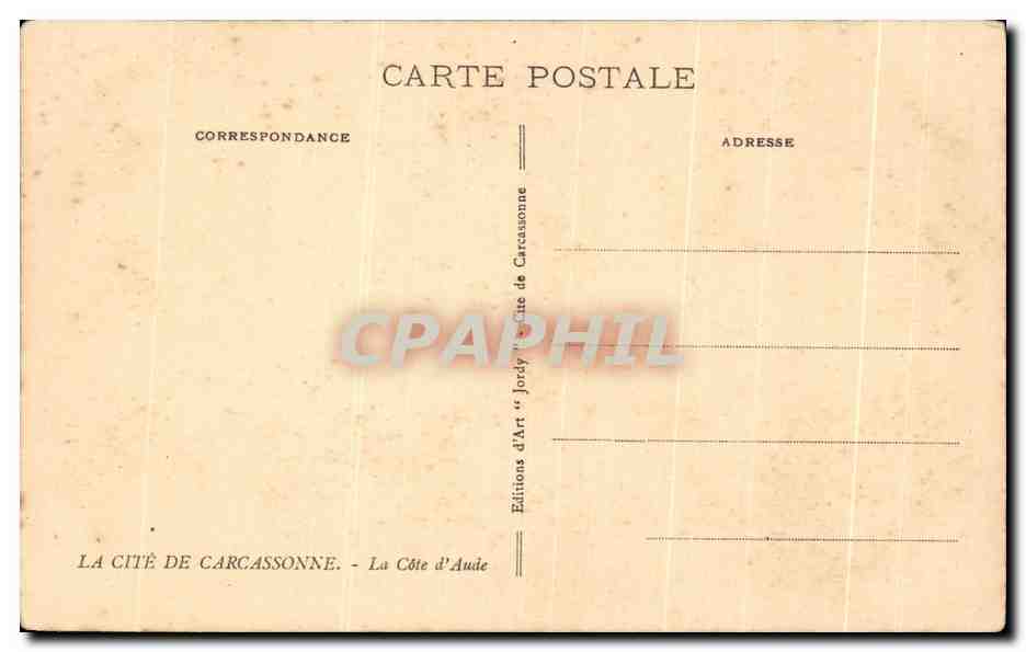 CPA Carcassonne Cite La Cote d'Aude — Verso