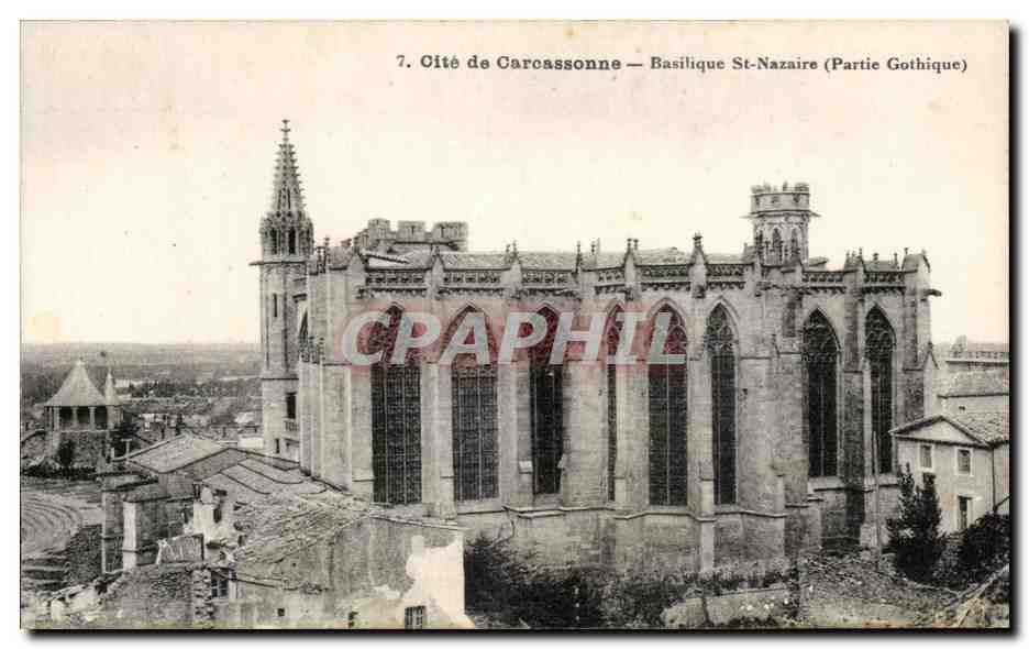 CPA Carcassonne Cite De Basilique St Nazaire