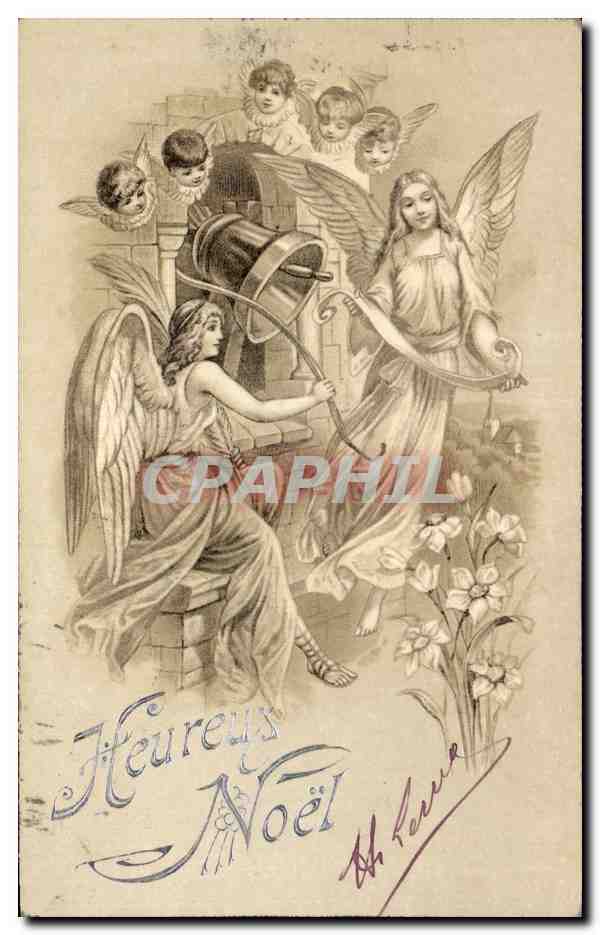 CPA Heureux Noel Fantaisie Arc ange Angel