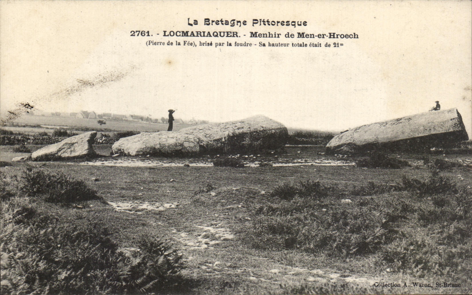 CPA La Bretagne Pittoresque Locmariaquer Menhir de Men er Hroech