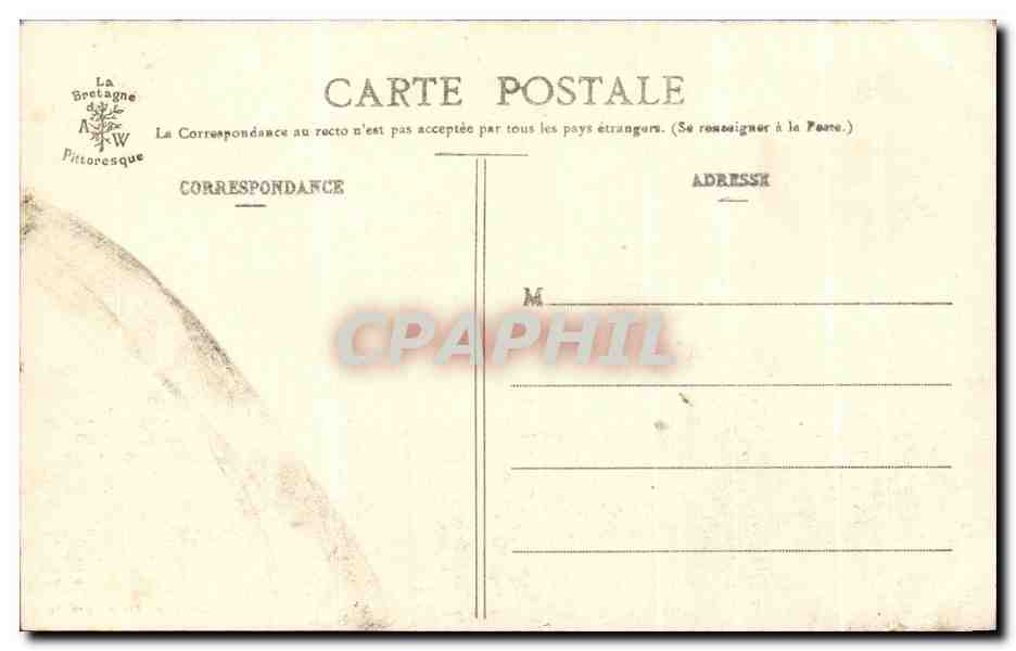 CPA La Bretagne Pittoresque Locmariaquer Menhir de Men er Hroech — Rückseite