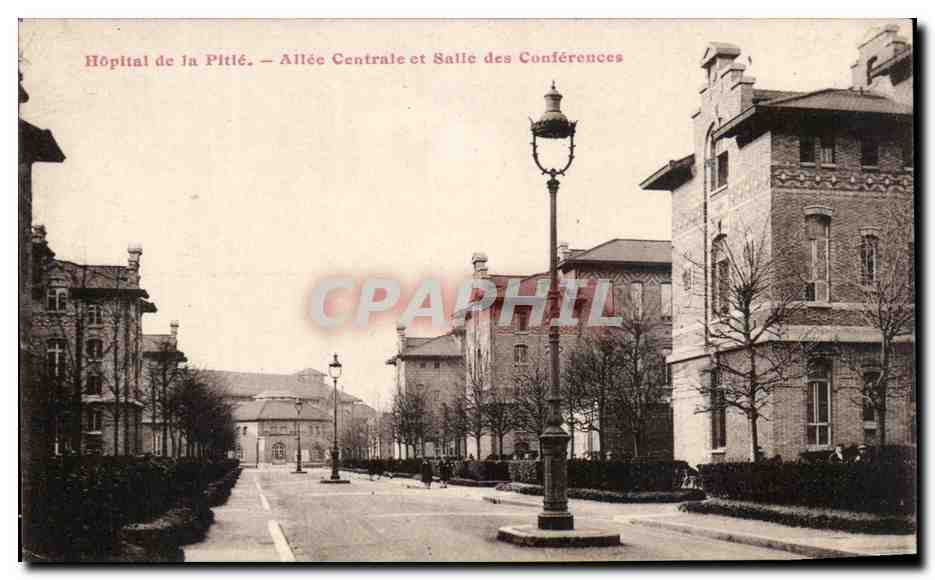 CPA Hopital de la Pitie Allee Centrale et Salle des Conferences Paris 